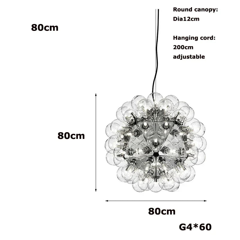 ثريا دانتليون زجاجية DecorBites™ بإضاءة LED G4 - ذهبية بلمسة كروم سوداء