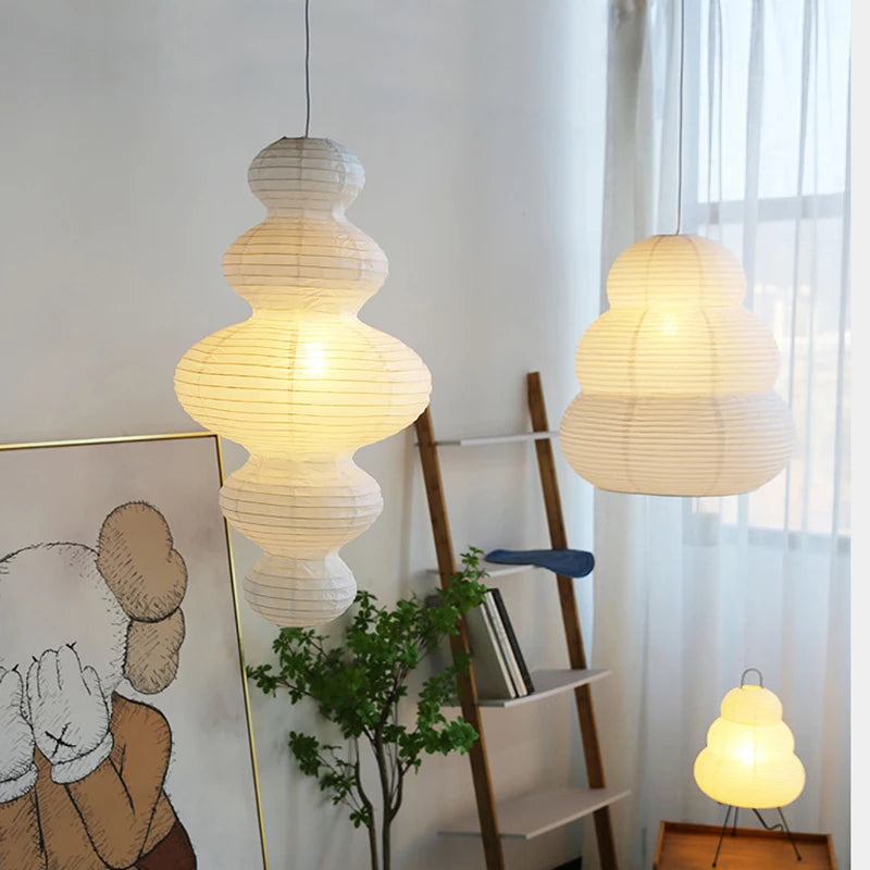 Nordic Wabi-Sabi Rice Paper Pendant Light