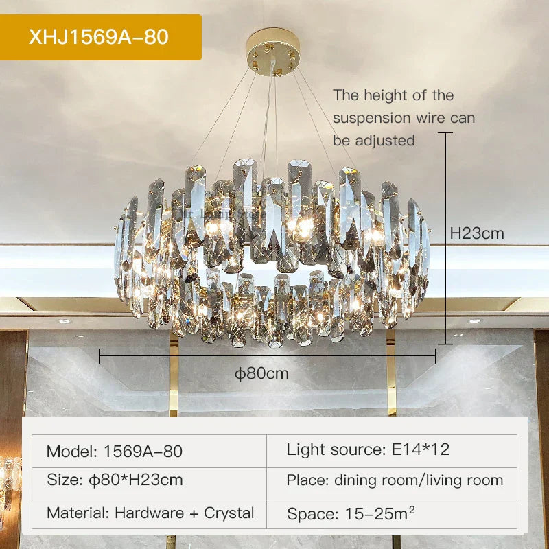 DecorBites™ Crystal LED Chandelier for High-end Living Spaces