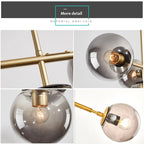 Nordic Long Bar Glass Globe Pendant Light