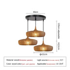 Wabi-Sabi Hollowed Wood Pendant Light in Brown