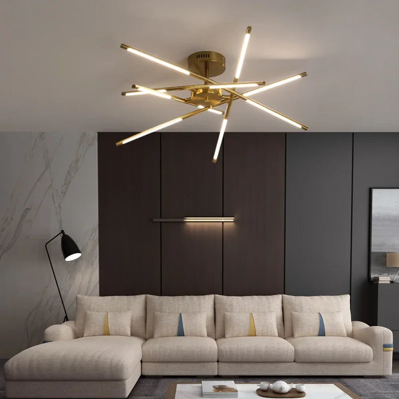ثريا السقف الكتان DecorBites™: مصباح معلق باللون الذهبي الأسود للمنزل أو المكتب أو المطعم