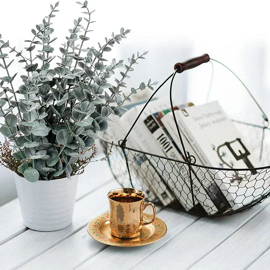 DecorBites™ Artificial Eucalyptus Leaves 100Pcs - Home Wedding Decoration Vase Fake Plants