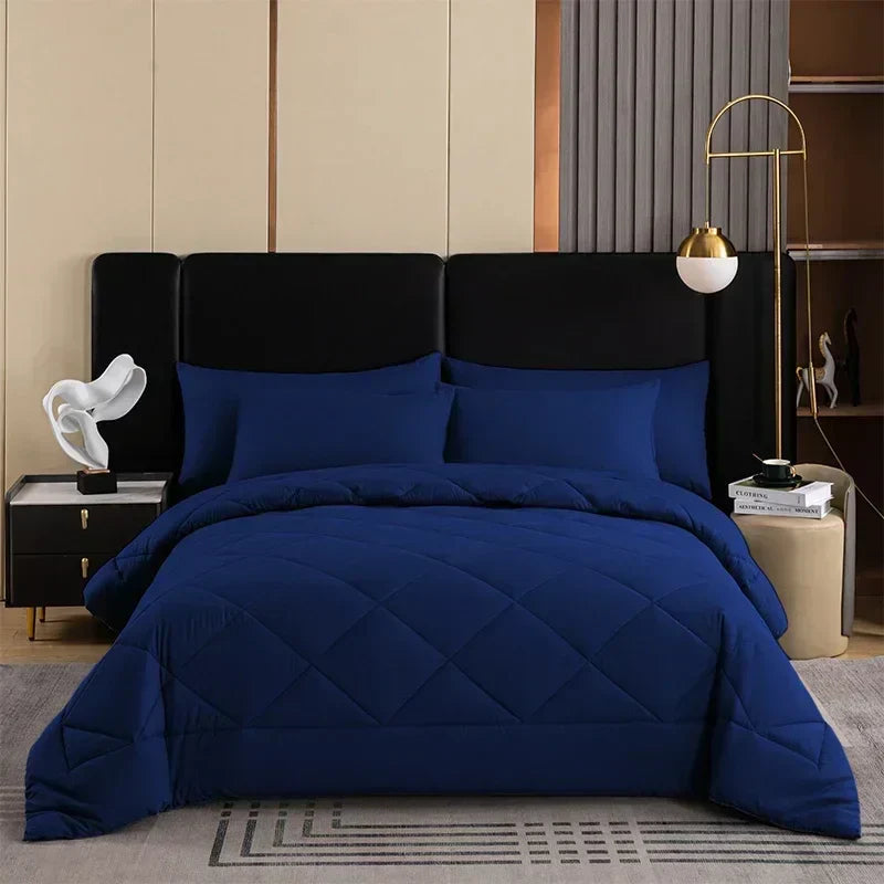 DecorBites™ Cozy Quilt Set: Soft & Breathable Queen/King Size Comforter with Duvet & Pillowcase