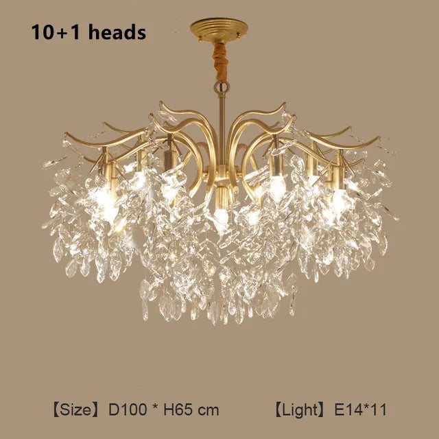 DecorBites™ Crystal Branch Chandelier: Modern Minimalist Luxury Lighting for Living Room and Bedroom