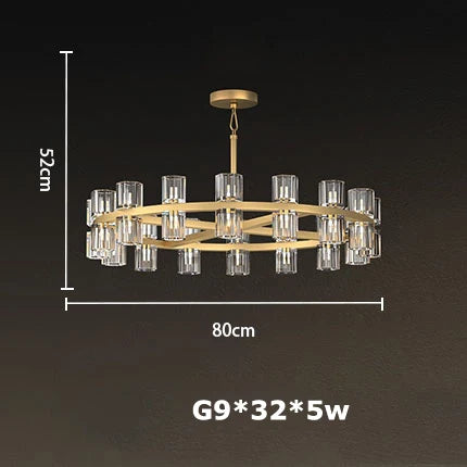 DecorBites™ Crystal Black Gold Luxury LED Hanging Pendant Light for Living Room