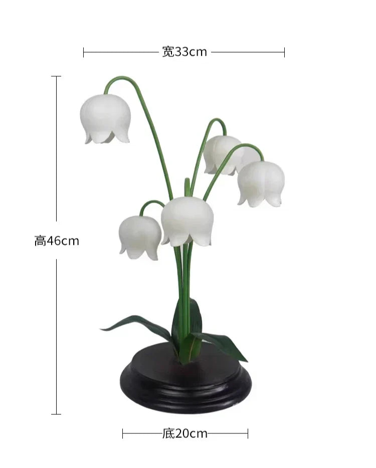 مصباح طاولة زهور LED من DecorBites™ - إضاءة مكتب زخرفية لغرفة النوم، وغرفة المعيشة، وغرفة الدراسة
