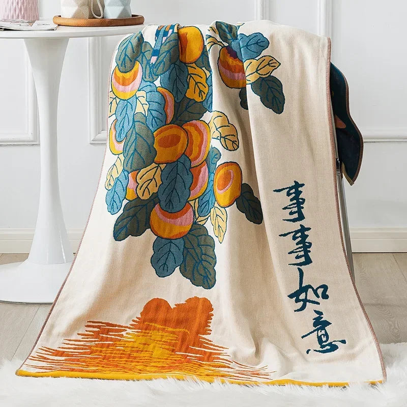 DecorBites™ Cotton Gauze Bath Towel - Soft & Absorbent Ethnic Style Wrap
