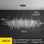 Modern Silver Crystal Chain Pendant Chandelier
