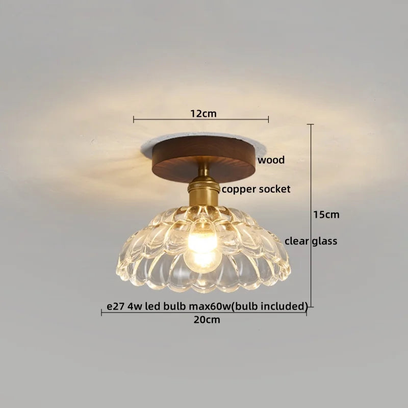 DecorBites™ Copper Wood LED Ceiling Lamp Modern Indoor Lighting Fixtures