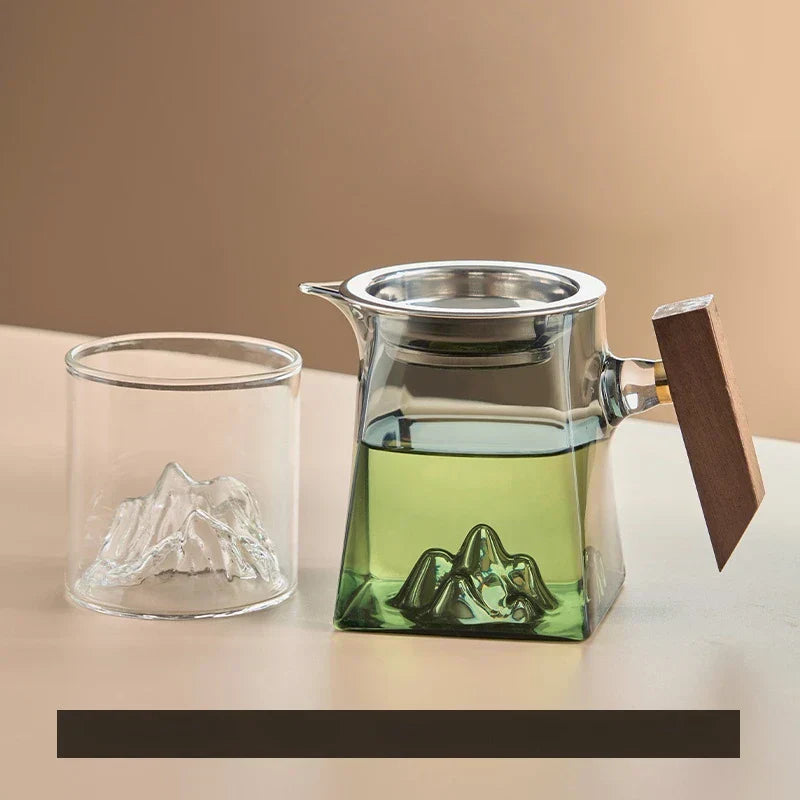 طقم كوب شاي زجاجي كونغ فو من DecorBites™ بمقبض وفلتر، 350 مل