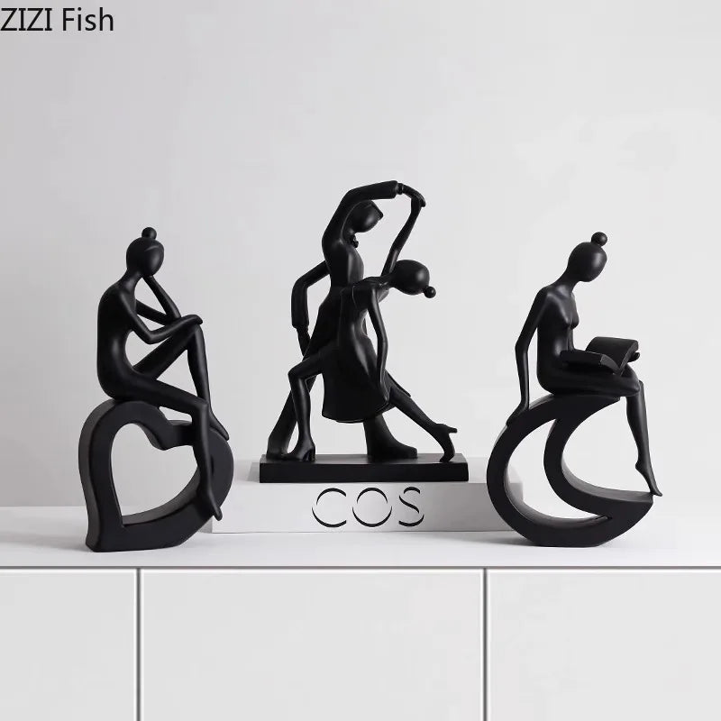 DecorBites™ Abstract Resin Sculpture Modern Desk Decoration Minimalist Figures Ornaments