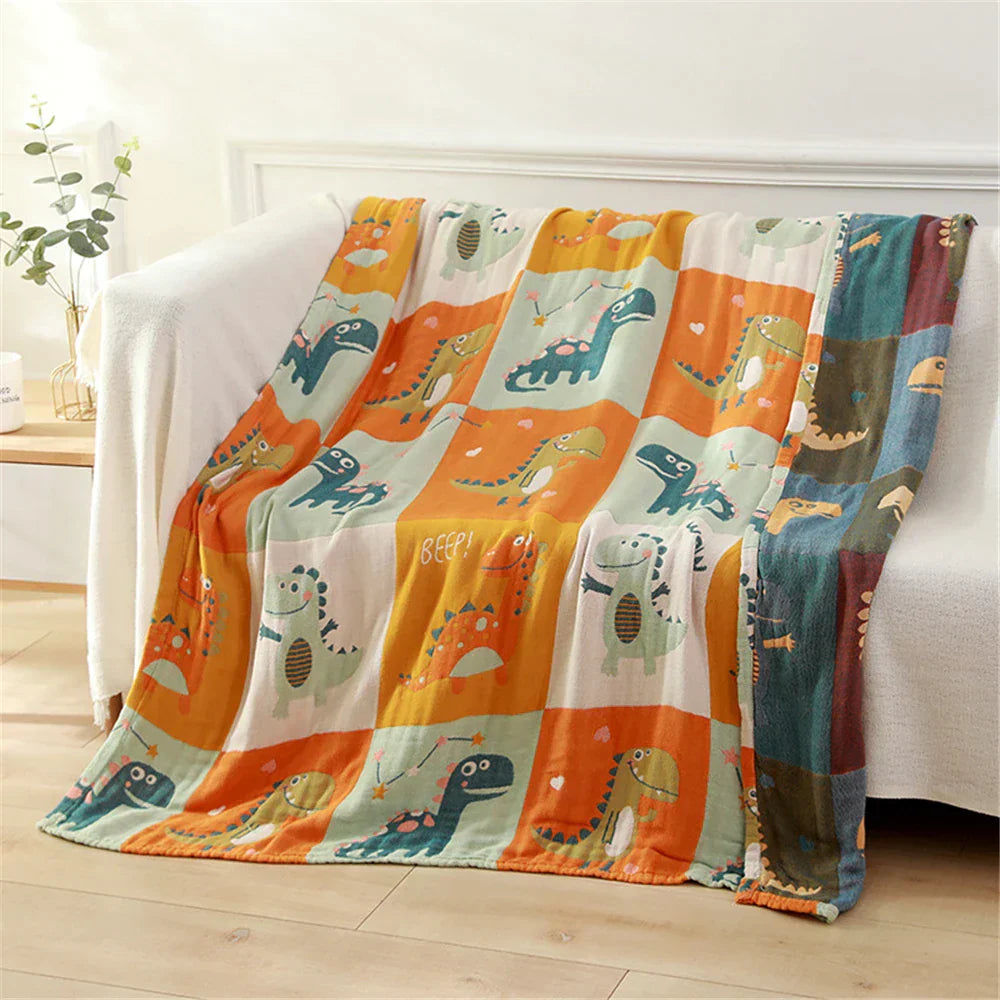 DecorBites™ Kids' 5-Layer Gauze Cotton Bath Towel - 120*150 CM