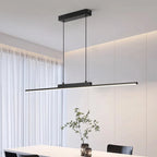 Modern Minimalist LED Pendant Light for Dining Room Adjustable Linear Chandelier in Gold Dimmable Hanging Lamp Fixture for Home