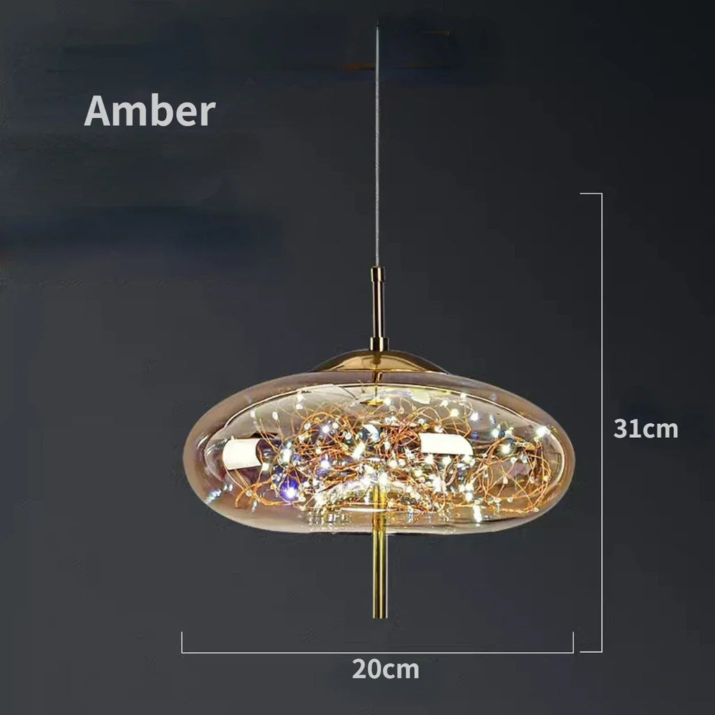 DecorBites™ مصابيح قلادة زجاجية: ثريا سقف LED عصرية لغرفة النوم والحمام