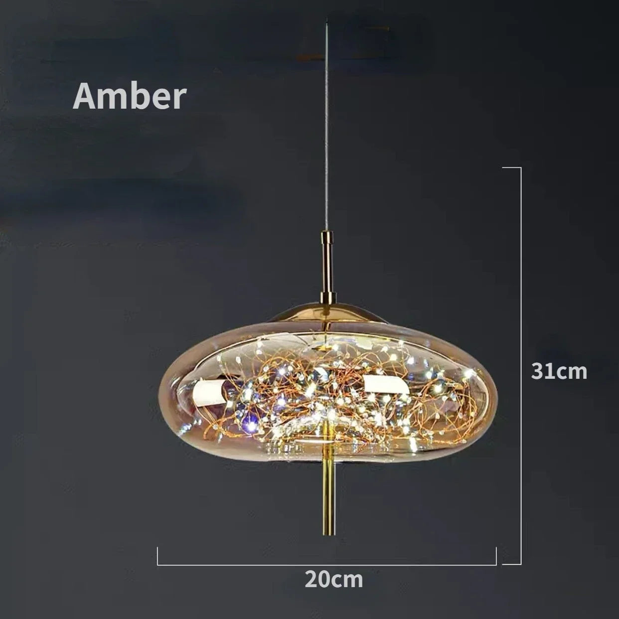 DecorBites™ مصابيح قلادة زجاجية: ثريا سقف LED عصرية لغرفة النوم والحمام