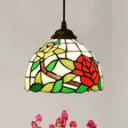 European Stained Glass Pendant Light, 20cm