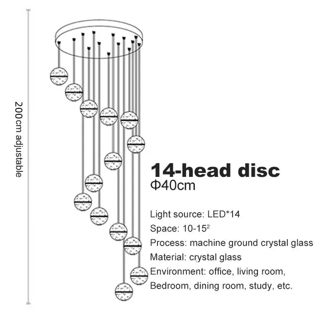 DecorBites™ Crystal Ball Chandelier: Stylish Meteor Shower Lighting for Restaurant, Bar, and Home