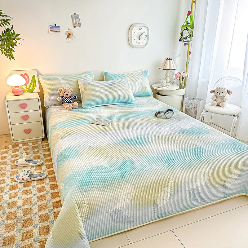 مفرش سرير فردي من DecorBites™ Dreamy Gradient: مانع للانزلاق، مرتبة مبطنة سميكة للاستخدام في الفصول الأربعة