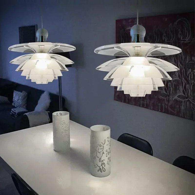 DecorBites™ Glass Pine Cone Pendant Chandelier for Living Room Restaurant Bedroom Kitchen