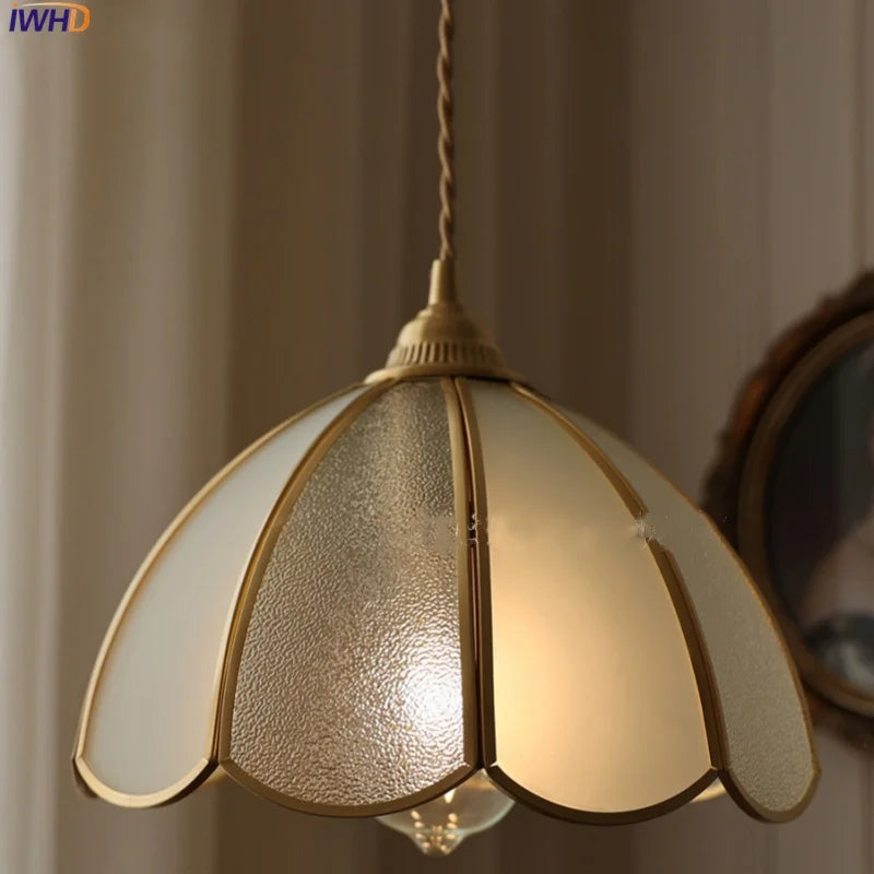 DecorBites™ Antique Glass LED Pendant Lamp, Adjustable Loft Kitchen Light Fixture