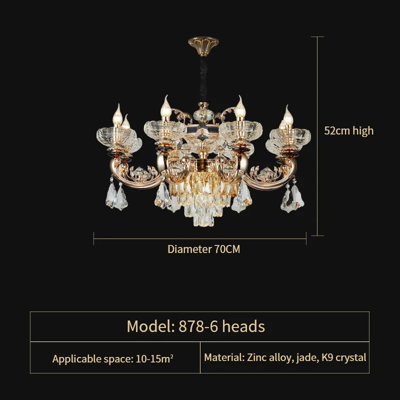 DecorBites™ Crystal Candle Chandelier for Home Living Room Dining Bedroom