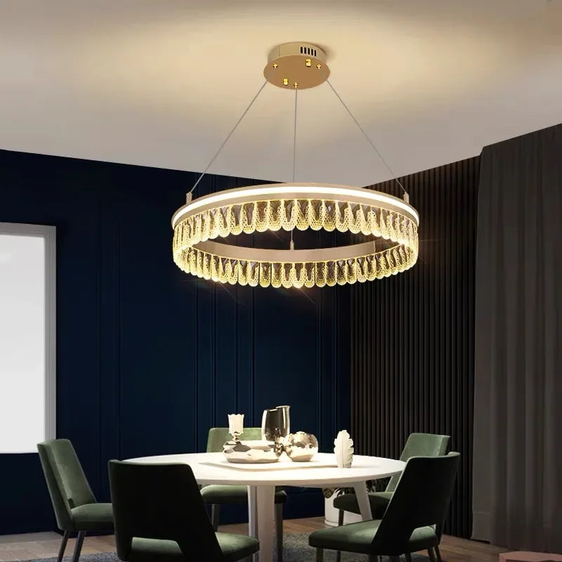 2024 DecorBites™ Modern Crystal LED Chandelier for Living & Dining Room Decor
