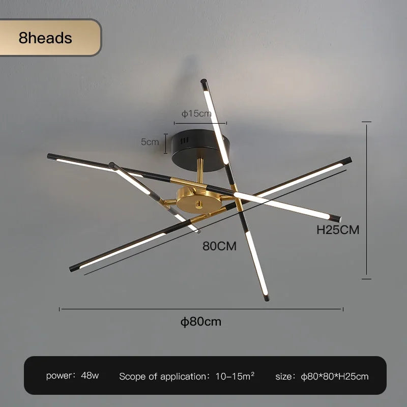 DecorBites™ Black LED Ceiling Chandelier for Nordic Modern Home Decor