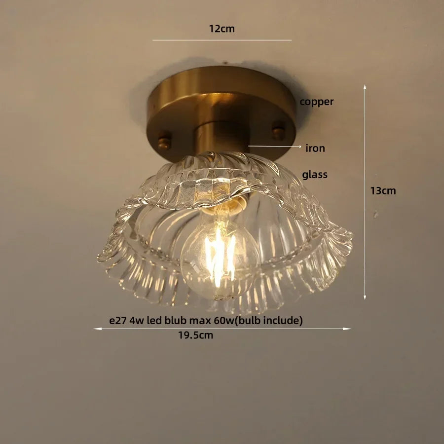 DecorBites™ Glass LED Ceiling Lamp Iron Base Nordic Modern Simple Design