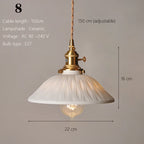 Japanese Ceramic Pendant Light With Copper Finish