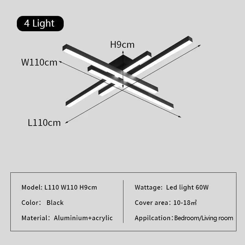 DecorBites™ مصباح سقف LED خطي لغرفة المعيشة وغرفة النوم