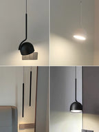 Minimalist Black and White Metal LED Pendant Light