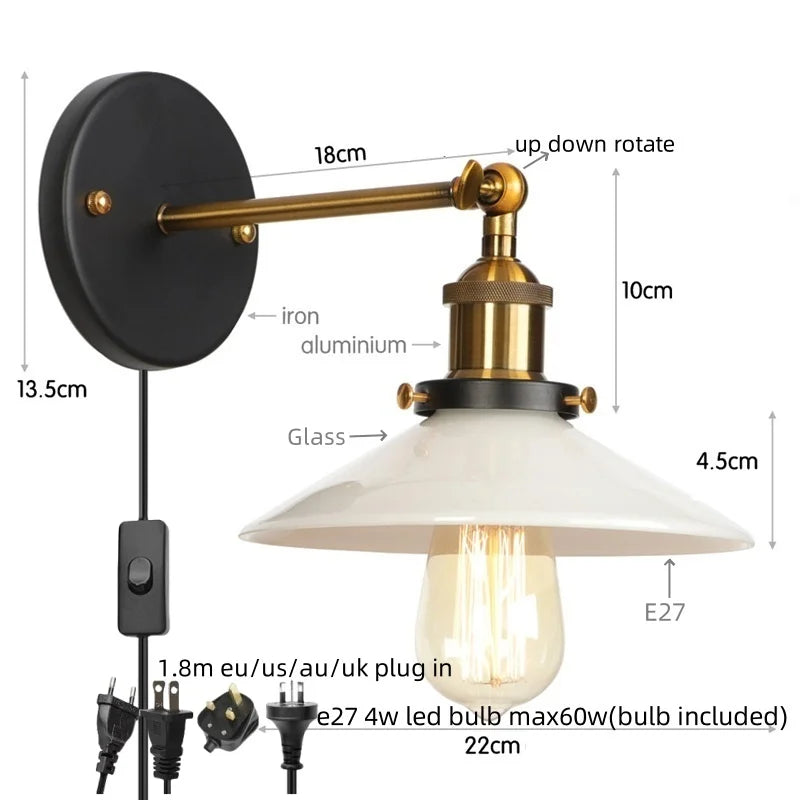 DecorBites™ LED Wall Lights: White Class Fixtures for Kitchen, Reading, Bedside Lamparas