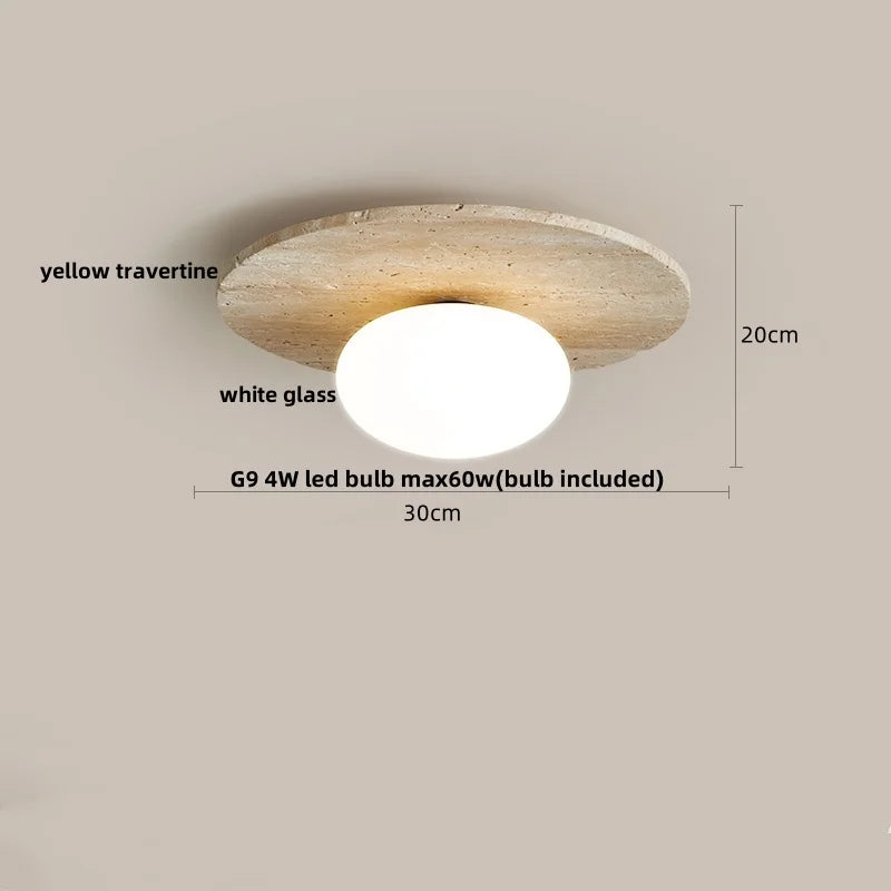 DecorBites™ Glass Ball LED Ceiling Light White Yellow Travertine Plafondlampen