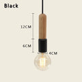 Nordic Wood Pendant Light With Iron Accent