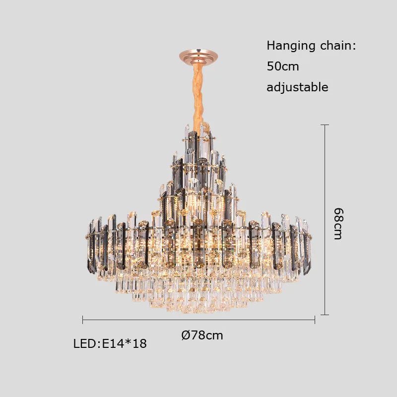 DecorBites™ Crystal LED Oval Round Chandelier Hanging Lamp - Dimmable Ceiling Pendant
