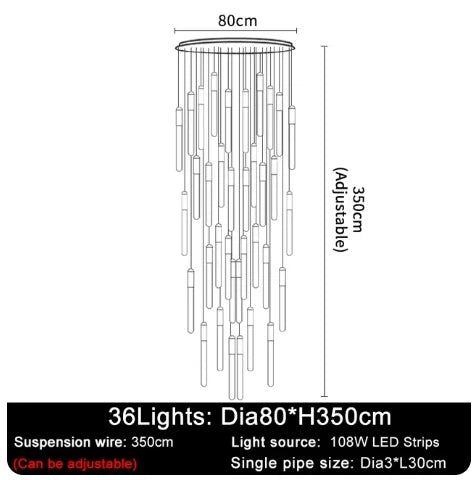 DecorBites™ ثريا LED: مصباح سقف متدلي عصري للدرج والمطبخ لتزيين المنزل