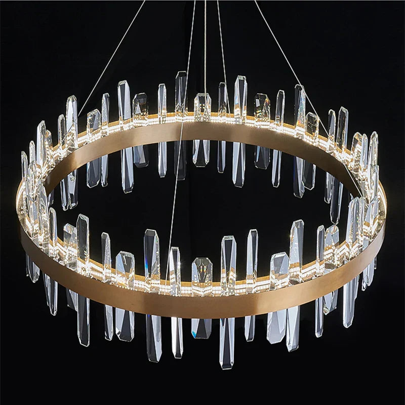 DecorBites™ K9 ثريا فاخرة متدلية: إضاءة LED داخلية أنيقة للمطبخ وغرفة المعيشة وغرفة النوم.