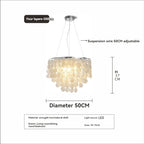 Modern Shell Pendant Chandelier in Gold or Chrome