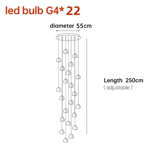 DecorBites™ Crystal Ball Nordic LED Chandelier - Modern Staircase Decorative Lighting