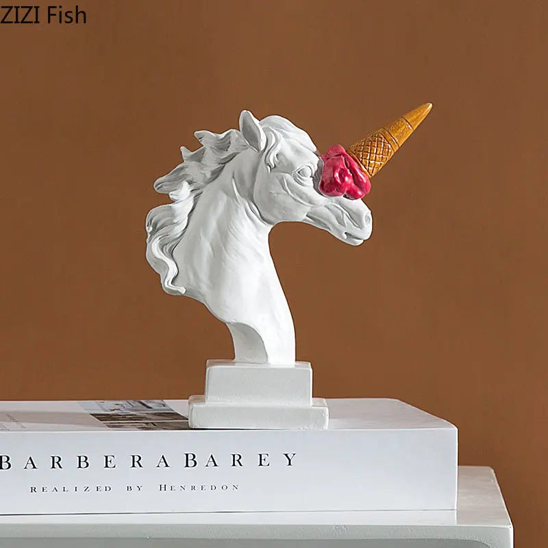 تمثال رأس حصان آيس كريم DecorBites™ لديكور المنزل العصري