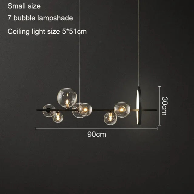 DecorBites™ Black Glass Ring Pendant Light - Nordic Style LED Chandelier for Home Decor