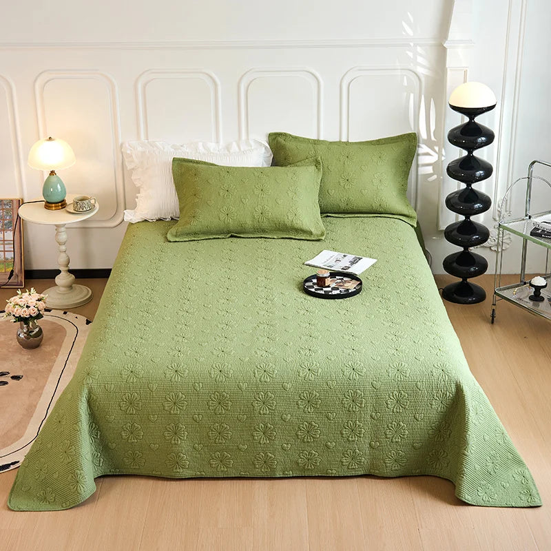 DecorBites™ Cotton Quilted Embroidered Bedspread Set