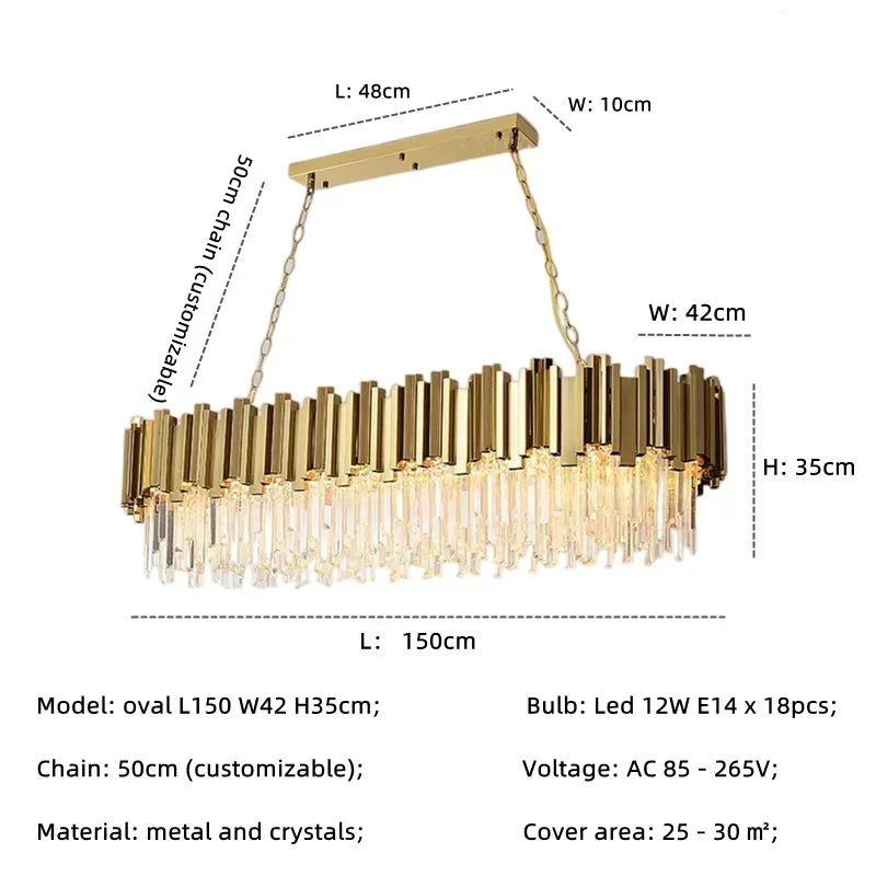 DecorBites™ Golden Luxury Chandelier: Elegant Crystal Ceiling Light for Hotel Living Room
