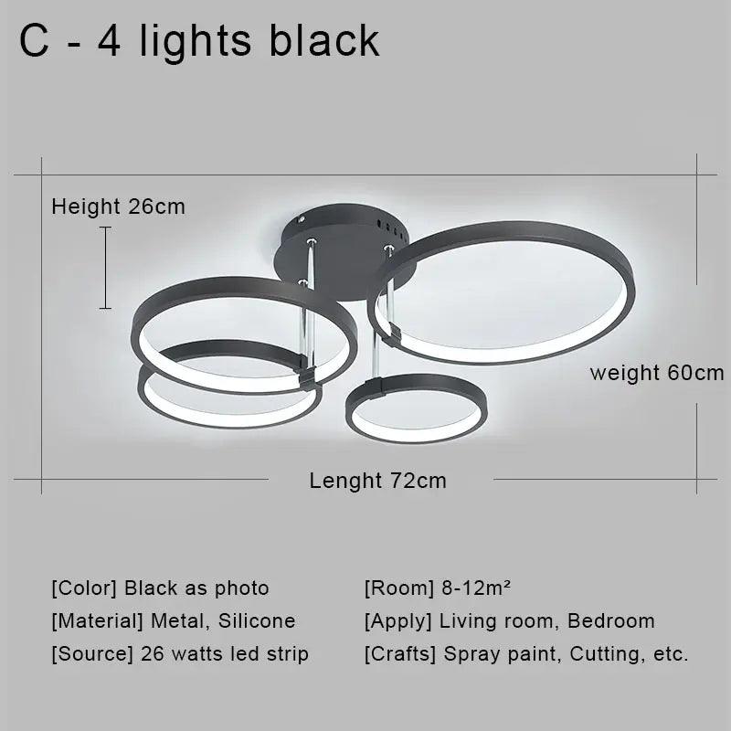 ثريا سقف LED DecorBites™ بجهاز تحكم عن بعد لغرفة المعيشة وغرفة النوم والمطبخ، لون أبيض