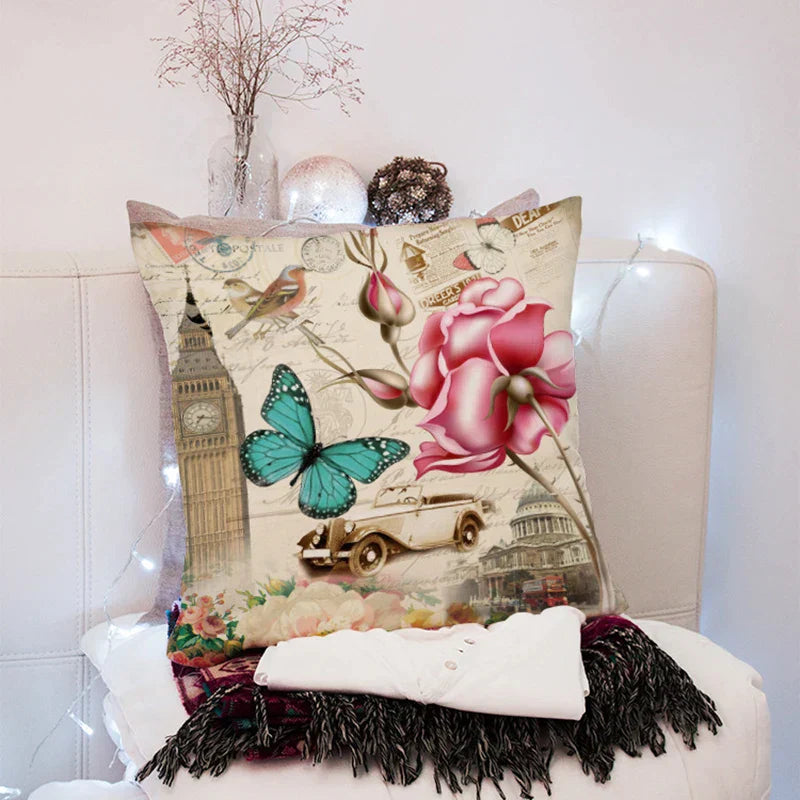 DecorBites™ 45x45cm Peach Skin Pillow for Living Room Sofa Bed Chair Office Pillowcase