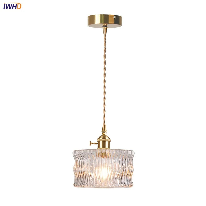مصباح تعليق LED نحاسي من DecorBites™ بتصميم زجاجي شفاف حديث لغرفة الطعام