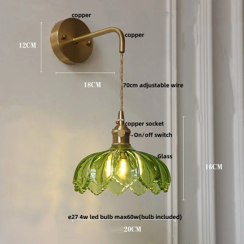 أضواء جدارية ليد DecorBites™ بمفتاح زجاجي أخضر للمطبخ وغرفة النوم وغرفة المعيشة