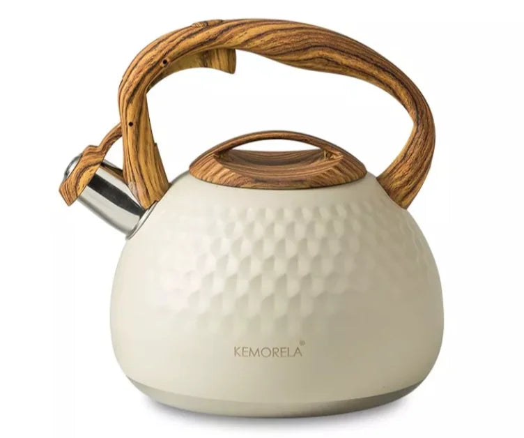 DecorBites™ 3L Stainless Steel Whistle Boiling Kettle | Hammer Pattern Sound Kettle for Gas and Induction Cookers