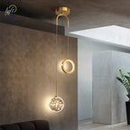 Modern Glass Pendant Light in Black or Gold